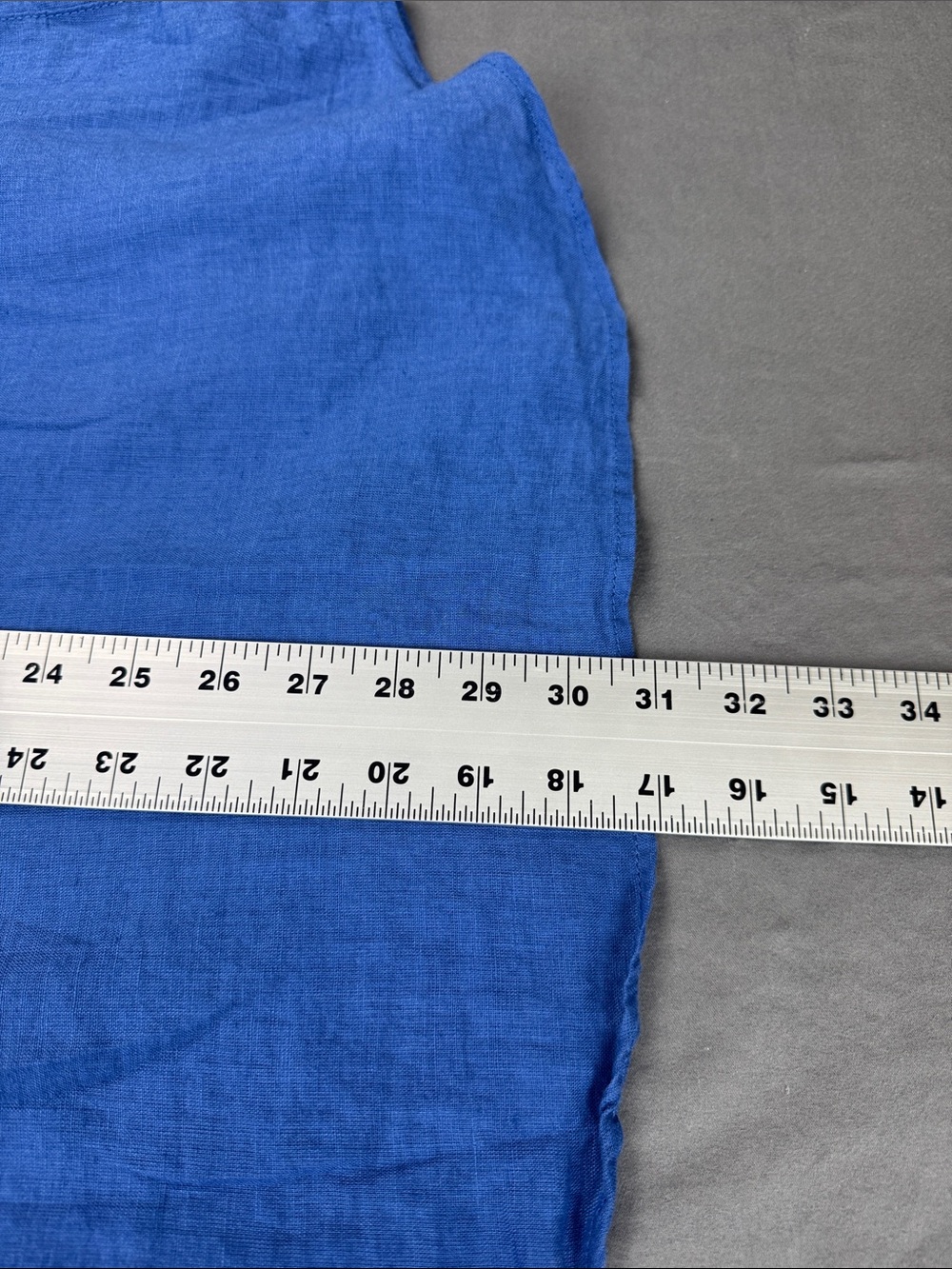 Sigrid Olsen 100% Linen Colbalt Blue Button Front Shirt Tunic Roll Tab Size XL - Picture 6 of 11